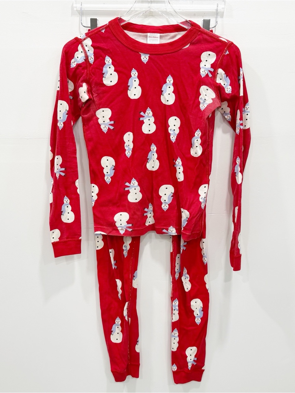 Hanna Andersson Hannajams Pajama Set Holiday Christmas Long John Red Santa 14-16